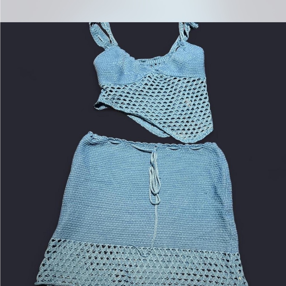 Blue Knitted Women's Skirt